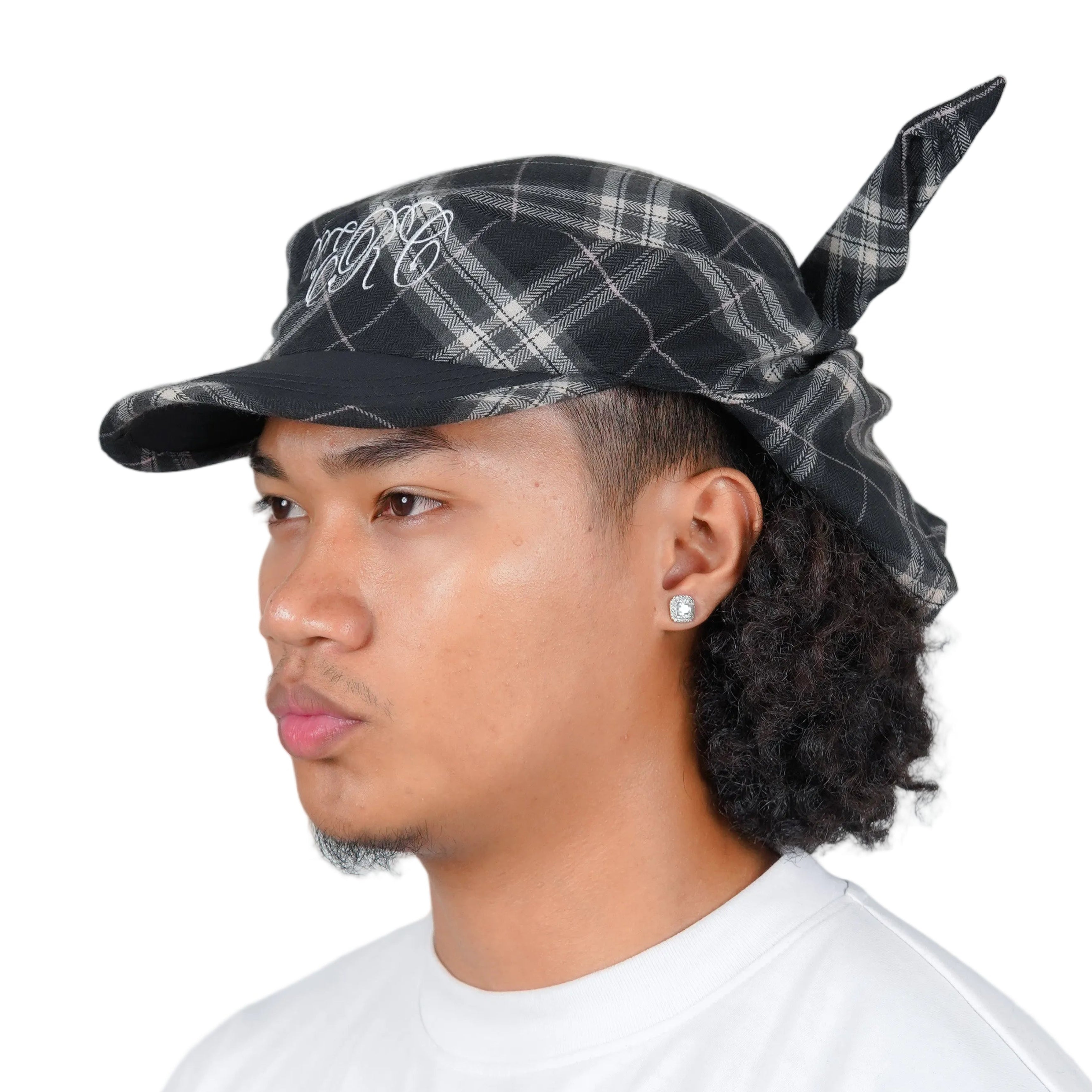 Tartan Tie Hat (Black)